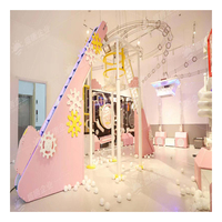 Juegos interactivos para interiores, equipo de parque de atracciones para interiores, pozo de bolas con pared con luz de sonido musical para patio interior