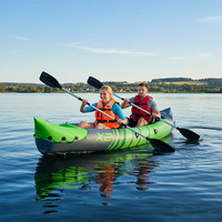 Kayak Inflable, Canoa de PVC Plegable, Juego de Bote con Remo, Asiento, Bomba de Aire, Balsa de Pesca Portátil para Deportes Acuáticos al Aire Libre