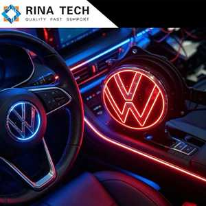 แผงไฟ LED RGB สำหรับห้องโดยสารรถยนต์ พร้อมบล็อกสีส้มและสไตล์โค้งสีขาว สำหรับไฟส่องบันไดประตูแบบกำหนดเอง - Product Image 3