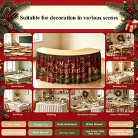 Jupe de table plissée en polyester style Japandi personnalisée, lavable et anti-taches pour tables rectangulaires, mariages, fêtes, banquets, hôtels