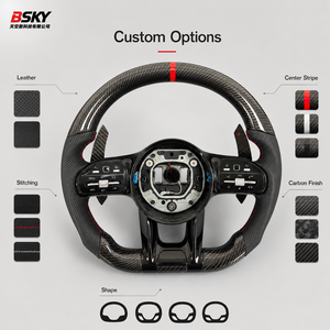 Volant <span class=keywords><strong>sport</strong></span> en fibre de carbone personnalisé 809 adapté aux <span class=keywords><strong>Mercedes</strong></span> Benz C GLC E GLE CLS W204 W205 W212 W213 C43 C300 W176 W177 - Product Image 3