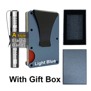 <span class=keywords><strong>Porte</strong></span>-cartes minimaliste en alliage d'aluminium anti-RFID pour <span class=keywords><strong>homme</strong></span>, idéal pour les voyages d'affaires, sans fermeture, vente chaude - Product Image 2
