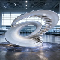 Sculpture de luxe en acier inoxydable Vincentaa pour hall d'hôtel, art moderne pour espace intérieur haut de gamme