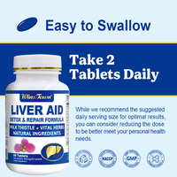 Comprimés pour adultes Liver Aid : Chardon-Marie, Choline, Racine de Curcuma – Ingrédients Naturels 0,8g – 60 Comprimés – Soutien Premium Estomac & Foie