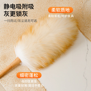 Plumeau en laine de qualité supérieure, télescopique extensible 50cm-140cm, tête ronde, dépoussiéreur électrostatique pour le nettoyage domestique - Product Image 3