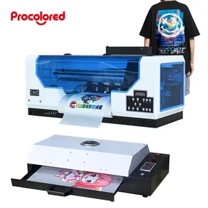 Twee hoofd T-Shirt Drukmachine, Stof Textiel Cure, Witte Toner, A3, A4, Mini TX800, XP600 Transfer Impresora, DTF Printer, 17"