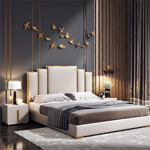 Ventas calientes Camas suaves modernas Muebles de cama de cuero estilo Master Girl con marco de madera Camas japonesas - Product Image 5