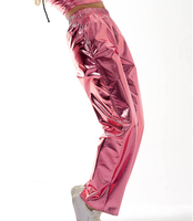 Pantalon de danse jazz métallisé brillant et élastique, style cheerleading, hip-hop, gymnastique, sans poches, pour performance scénique, pour enfant de 4 à 15 ans