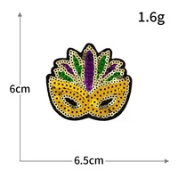 Vente en gros usine : Nouveaux modèles de patchs à sequins brillants pour carnaval, à thermocoller, petits patchs brodés à sequins pour chapeaux, idéaux pour le Mardi Gras