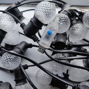 <span class=keywords><strong>Luces</strong></span> de Cadena de Bolas de Cristal LED para Exteriores, Decoración Navideña para Jardín, Impermeables, 5 m, Estilo Burbuja Estrella - Product Image 2