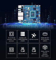Kit de développement Orange Pi 6 Plus 12 cœurs 32/64 Go 45 TOPS Carte de calcul IA Edge LPDDR5 M.2 NVMe SSD Ethernet 5G 4K Ubuntu Debian