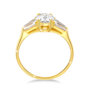 مورد مجوهرات راقية فاخرة للنساء 3 حجر 1ct 2ct 3ct خاتم ألماس مويسانيتي مجوف 14k مجوهرات ذهبية بالجملة - Product Image 2