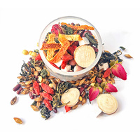 Thé aux haricots rouges, aux fleurs de pêcher à cinq doigts, au Poria, aux larmes de Job et aux graines d'Euryale, infusion froide, thé de printemps-été, pour la préservation de la santé, thé aux fleurs en soupe