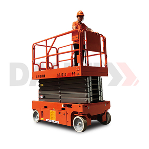 Plateforme élévatrice hydraulique pour travaux en hauteur, nacelle à ciseaux automotrice sur roues avec plateforme extensible - Product Image 1