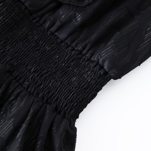 Abiti firmati personalizzati tessuto di seta nero Y2K in camicia vita con maniche a collo alto a pieghe abito <span class=keywords><strong>da</strong></span> <span class=keywords><strong>sera</strong></span> donna elegante <span class=keywords><strong>Sexy</strong></span> - Product Image 5