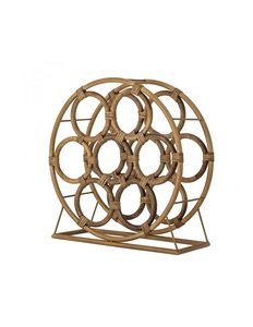 Estante para vinos redondo de ratán tejido a mano en Vietnam, estilo bohemio, de suelo a techo, para exhibición. - Product Image 4