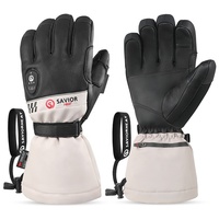 Gants de ski chauffants imperméables en cuir de chèvre écran tactile imperméable hiver chaud 3M Thinsulate App Control gants de ski chauffants
