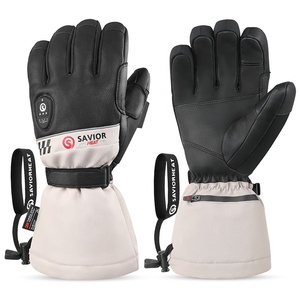 Gants de ski chauffants imperméables en cuir de chèvre écran tactile imperméable hiver chaud 3M <span class=keywords><strong>Thinsulate</strong></span> App Control gants de ski chauffants - Product Image 2