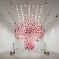 Lustre suspendu en cristal de luxe au design moderne et personnalisable pour hall d'hôtel, luminaire artistique de plafond