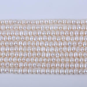 Cadena de Perlas de Agua Dulce al por Mayor de Zhuji, 5-6 mm, Perlas Redondas Tipo Patata para Hacer Collares y Pulseras - Product Image 3