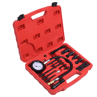 Kit d'outils professionnel de testeur de compression de cylindre de moteur diesel 16 pièces avec manomètre pour camions/voitures/tracteurs avec étui