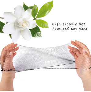 Filets <span class=keywords><strong>à</strong></span> <span class=keywords><strong>cheveux</strong></span> invisibles jetables Leeons en nylon <span class=keywords><strong>à</strong></span> mailles larges avec élastique réglable, noirs, 14-30 pouces, pour l'emballage de perruques, 20 pièces/rouleau - Product Image 2