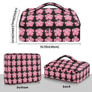 Sac isotherme personnalisé pour livraison de repas, motif fleur rose Hawaïenne, pour pizzas, casseroles et plats chauds - Product Image 3