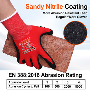 قفازات نتريل حمراء رملية من XINGYU، 15 جرام، للحماية، مرنة، للاستخدام الصناعي والبناء، قفازات عمل ثقيلة مخصصة للسلامة - Product Image 2