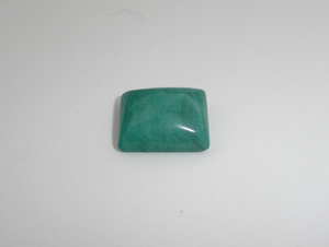 Cabochon rectangulaire vert émeraude, gemme naturelle non montée (15x12mm) pour la fabrication de bijoux - Product Image 1