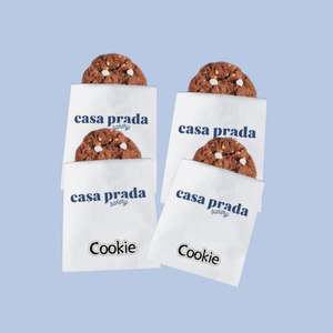 Sacs en papier kraft personnalisés avec logo imprimé, résistants à la graisse, pour biscuits et desserts, emballage à emporter pour restaurants - Product Image 1