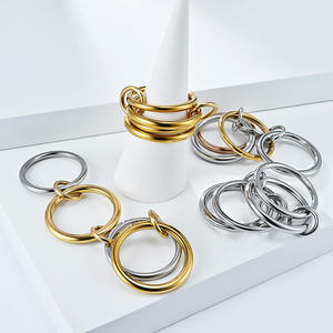 Minimalist Geometric <b>Ring</b> For Women 18K Gold Plated Titanium Steel Index Finger Jewelry Gift - Product Image 4