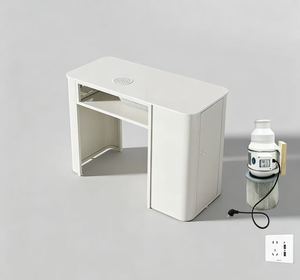 Nouvel ensemble table et chaise de salon de manucure, simple/double, blanc/noir, avec aspirateur haute puissance pour usage professionnel en salon de manucure double - Product Image 4