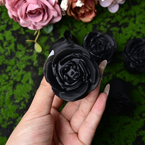 Vente en gros de sculptures en obsidienne naturelle sculptées à la main, fleur en obsidienne rose pour cadeau - Product Image 2