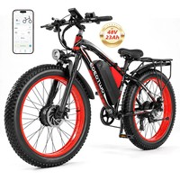 Vélo de montagne électrique EOEOTWO pour adultes, 26 pouces, double moteur MAX 3000W, batterie 48V 23AH, 60-70+ milles d'autonomie, double frein, 7 vitesses, cadre en aluminium