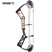 TOPOINT ARCHERY T1 Arc à poulies Arc de chasse double couleur, 19-30 ", 19-70LBS Arc de tir à l'arc nu réglable OEM/ODM