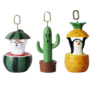 Penguin Watermelon Pineapple Resin Clip Holder Desktop Memo Dispenser Cartoon Decor Craft - Product Image 5