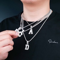 Collier Lettres A-Z Étincelantes Style Hip Hop en Argent 925 avec Moissanite VVS D Certifiée GRA – Bijoux Fantaisie