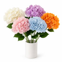 Rangkaian Bunga Pernikahan Artificial dari Batang Hydrangea Polyester Putih Pastel, Pink, dan Hijau dengan Sentuhan Realistis