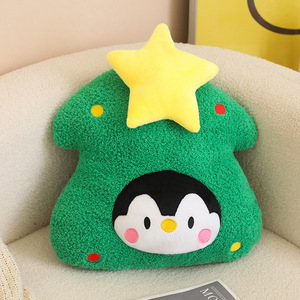 Bantal peluk lembut boneka hewan Natal lucu rusa manusia salju Santa boneka hewan bantal mewah grosir