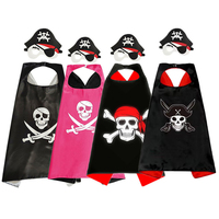 Disfraz de Capa de Pirata de 3 Piezas para Niños, Capa de Pirata con Máscara para Niños, Disfraces para Fiestas de Carnaval de Halloween
