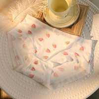 Hoge kwaliteit mode ijszijde slipjes eenvoudige fruitprint ondergoed aardbei citroen kers lingerie set dames zachte kant slips