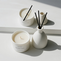 C & H décor nordique 200ml vide bouteille d'huile essentielle en céramique ronde décor à la maison bouteille de parfum Reed diffuseur bouteille avec bouchon