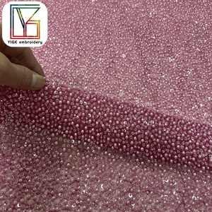 <span class=keywords><strong>Tessuto</strong></span> in <span class=keywords><strong>Tulle</strong></span> Glitterato di Alta Qualità, Pizzo <span class=keywords><strong>Rosso</strong></span> con Perline, <span class=keywords><strong>Tessuto</strong></span> con Paillettes per Abiti da Sposa - Product Image 4