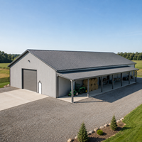 Bâtiment Agricole Préfabriqué en Acier Durable, Installation Rapide et Facile, Entrepôt Métallique Résistant aux Intempéries, Atelier de Stockage
