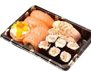 Nouveau modèle HYX-1105, boîte d'emballage à sushis personnalisée de la marque HYX, prix d'usine, conteneur alimentaire jetable en PET, épaisseur 0,43 mm, <span class=keywords><strong>sushi</strong></span> - Product Image 1