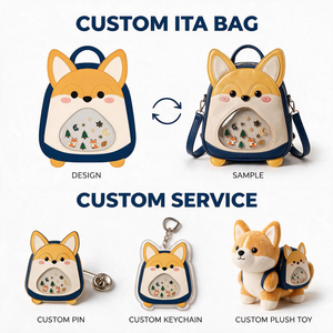 Mochila Ita Bag de Anime con Ventana Transparente de PU Personalizada para Exhibición de Parches Esmaltados, Bolso Bandolera, Bajo MOQ, Fábrica OEM - Product Image 2