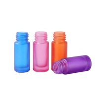 Bouteilles à bille en verre givré personnalisées, couleur arc-en-ciel, 5 ml, 10 ml, écologiques, pour huiles essentielles, avec sérigraphie, emballage cosmétique vide