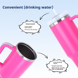 Vente chaude deuxième génération 40oz gobelet en acier inoxydable Double couche isolation poignée Portable voiture tasse à eau pour Cold-Keeper - Product Image 4