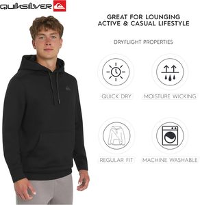 เสื้อฮู้ดผู้ชาย <span class=keywords><strong>Quiksilver</strong></span> ทรงปกติ รุ่น Active Performance ผ้าแจ็คการ์ดตาข่ายและผ้าฟลีซขนแกะ กระเป๋าหน้าแบบเรียบ พร้อมโลโก้ (ไซส์ S-XL) - Product Image 6