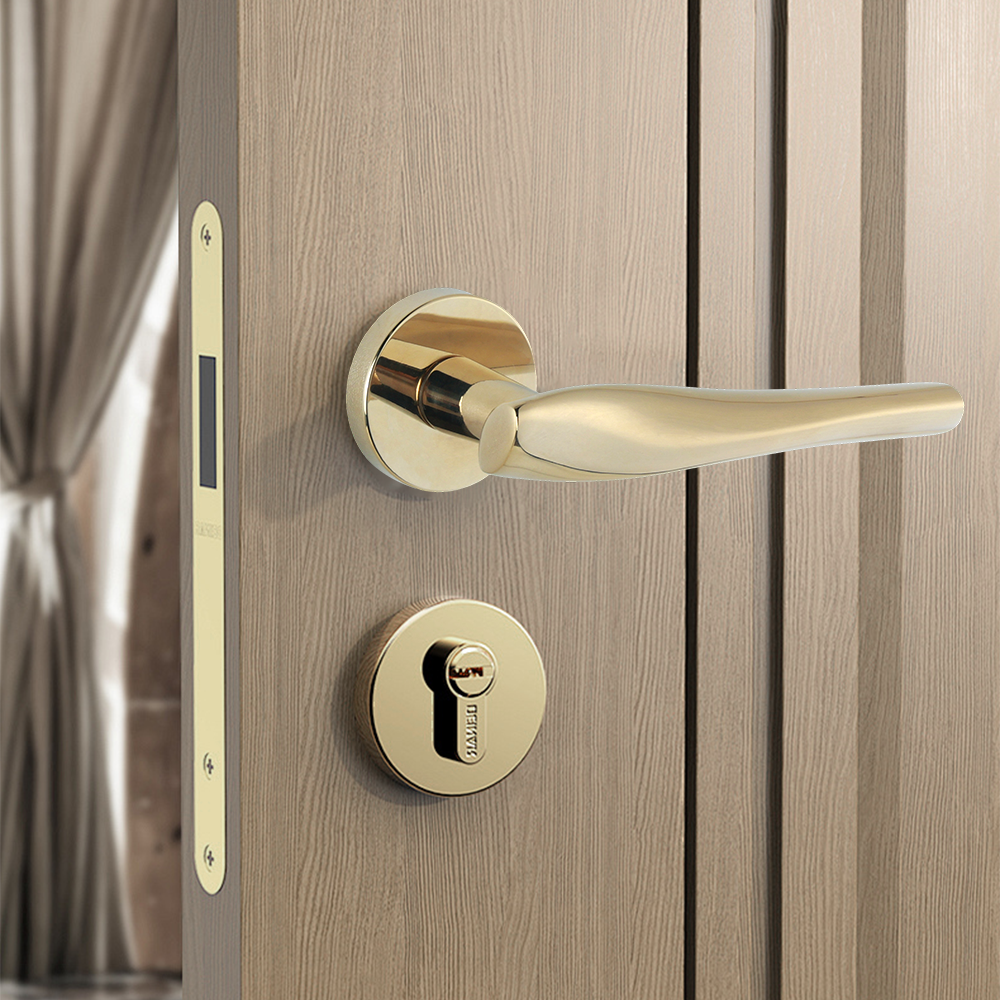Manijas De Puerta Modernas Barra T Redonda Rosa – Plata Satinado – Juego Interior HAVEN HERITAGE